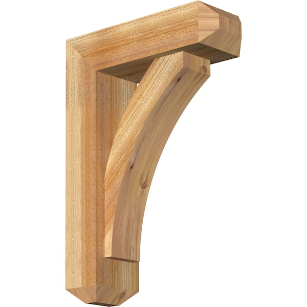 Ekena Millwork Thorton Craftsman Rough Sawn Bracket w/ Offset Brace, Western Red Cedar, 6"W x 18"D x 26"H BKT0604X18X26THR04RWR - main